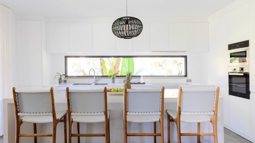 luxury golf villa elegant white kitchen