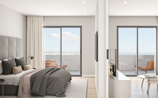 Algarve apartment bedroom with ocean view