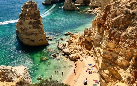 Algarve Beach with cliffs and clear waters